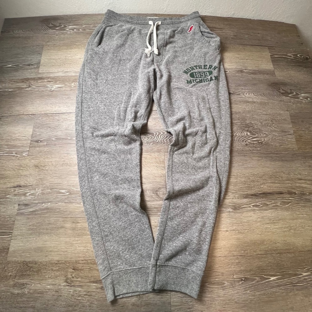 League Northern Michigan Sweatpants Mens Medium Gray Triblend Joggers NMU 1899